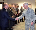 Gen. Shelton greets USAF network integration team